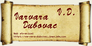Varvara Dubovac vizit kartica